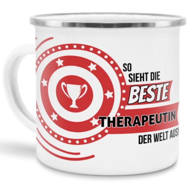 Berufe-Tasse mit lustigem Spruch - So sieht die beste Therapeutin aus - ist eine ideale Geschenkidee passend zu jedem Anlass. Unsere Berufe-Tassen...