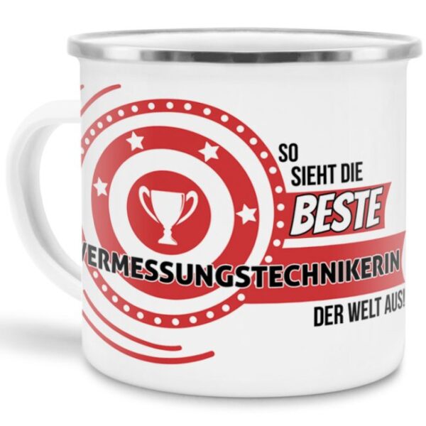 Berufe-Tasse mit lustigem Spruch - So sieht die beste Vermessungstechnikerin aus - ist eine ideale Geschenkidee passend zu jedem Anlass. Unsere...