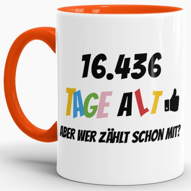 Lustige Tasse als Geburtstagsgeschenk zum 55. Geburtstag - Wer zählt schon die Tage - mit Lebensjahren in Tagen. Ein witziges Geschenk zum...