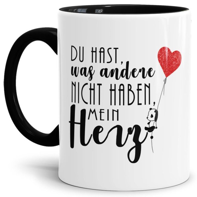 Tasse mit Spruch - Du hast mein Herz - für alle Verliebten. Das besondere Geschenk zum Valentinstag