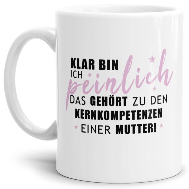 Weiße Tasse mit witzigem Spruch - Peinlich