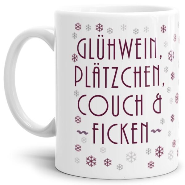 Freche Tasse mit Weihnachtsspruch - Glühwein