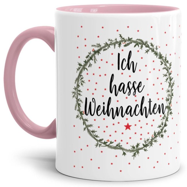 Lustige Tasse mit Weihnachtsspruch - Ich hasse Weihnachten - eine originelle Geschenkidee für alle grummeligen Weihnachtshasse zur Adventszeit