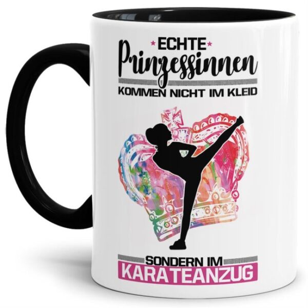 Eine echte Prinzessin trägt nicht nur High-Heels - sie ist auch sportlich! Hochwertiger Kaffeebecher - Innen & Henkel Schwarz - für jede Frau und...