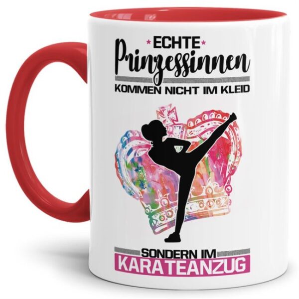 Eine echte Prinzessin trägt nicht nur High-Heels - sie ist auch sportlich! Hochwertiger Kaffeebecher - Innen & Henkel Rot - für jede Frau und jedes...