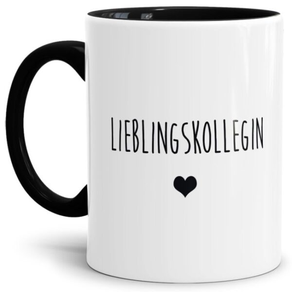 Unsere Tassen mit lustigem Spruch - Lieblingskollegin - in Schwarz passen in jede Lebenslage und zu jeder Situation. Ob als Bürotasse mit lustigem...