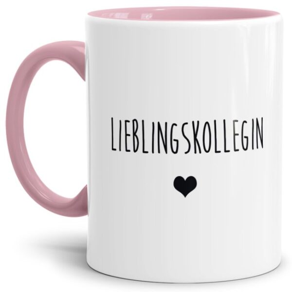 Unsere Tassen mit lustigem Spruch - Lieblingskollegin - in Rosa passen in jede Lebenslage und zu jeder Situation. Ob als Bürotasse mit lustigem...