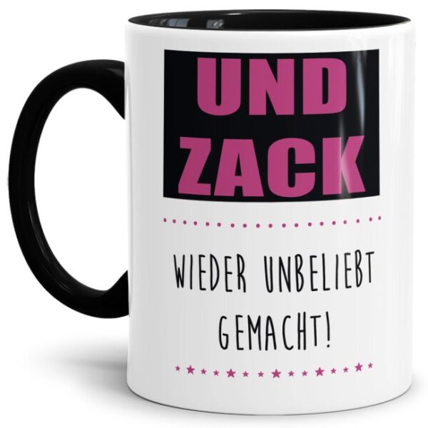 Unsere Tassen mit lustigem Spruch - Wieder unbeliebt gemacht - in Schwarz passen in jede Lebenslage und zu jeder Situation. Ob als Bürotasse mit...