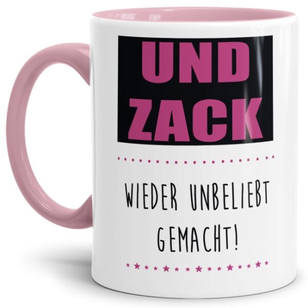 Unsere Tassen mit lustigem Spruch - Wieder unbeliebt gemacht - in Rosa passen in jede Lebenslage und zu jeder Situation. Ob als Bürotasse mit...