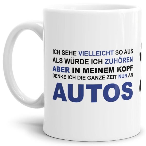 Witzige Tassen mit Autosprüchen sind eine tolle Geschenkidee für leidenschaftliche Autofahrer und Autoliebhaber. Mit dem richtigen Spruch drauf