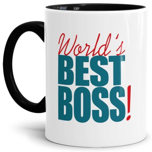 Lustige Tasse mit Spruch als Geschenk für den weltbesten Boss.