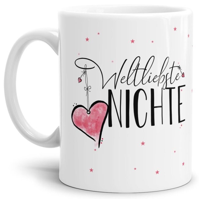 Diese Tasse aus hochwertiger Keramik - Weltliebste Nichte Weiß - ist ein tolles Geschenk zum Geburtstag und eine schöne Geschenkidee zum Danke...