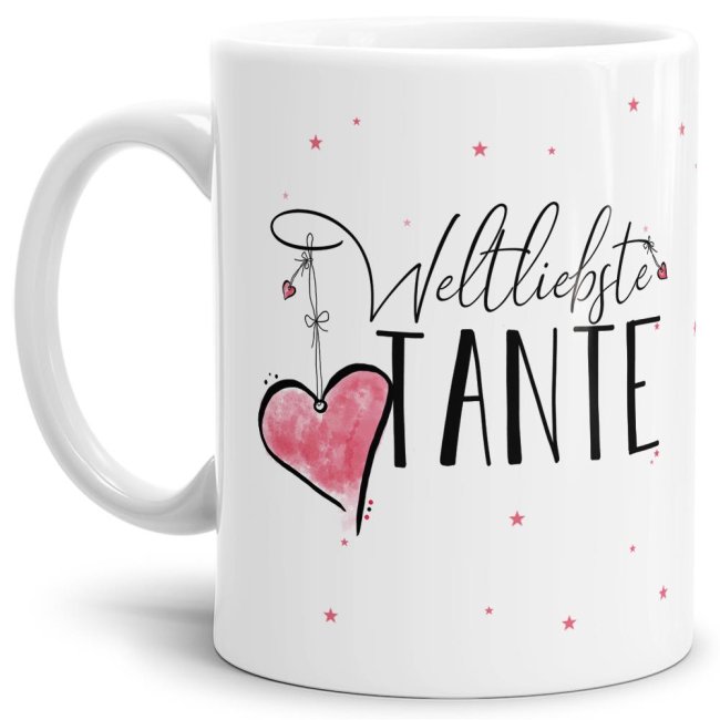 Diese Tasse aus hochwertiger Keramik - Weltliebste Tante Weiß - ist ein tolles Geschenk zum Geburtstag und eine schöne Geschenkidee zum Danke...