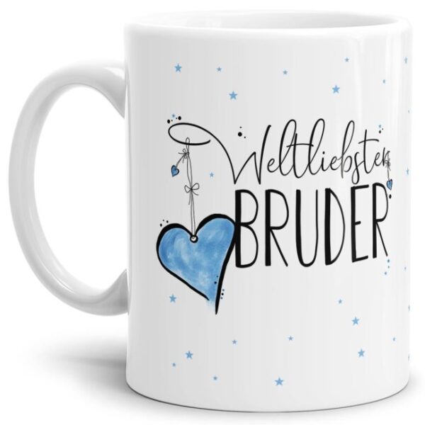 Diese Tasse aus hochwertiger Keramik - Weltliebster Bruder Weiß - ist ein tolles Geschenk zum Geburtstag und eine schöne Geschenkidee zum Danke...