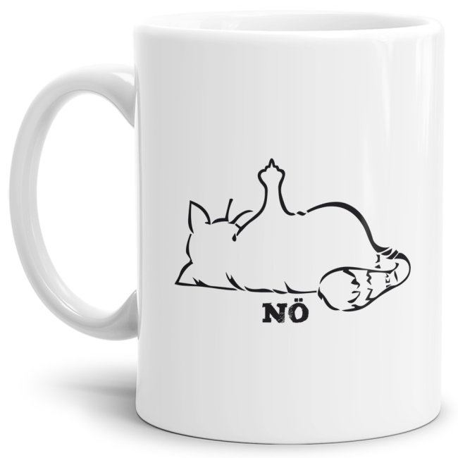 Freche Katze auf Tasse mit eindeutigem Statement. Lustiges Geschenk für manchmal etwas nervige Teenager. Die lustige Tasse in Weiß aus hochwertiger...