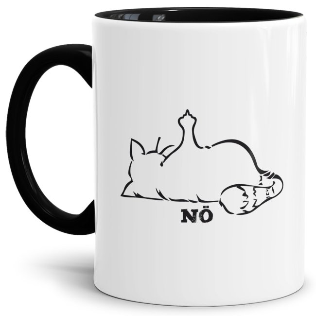 Freche Katze auf Tasse mit eindeutigem Statement. Lustiges Geschenk für manchmal etwas nervige Teenager. Die lustige Tasse mit schwarzem Akzent aus...