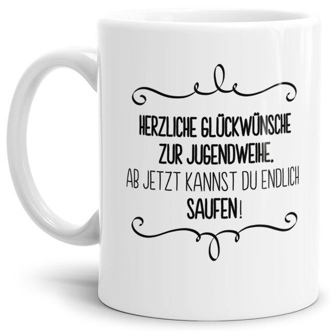 Keramiktasse mit Spruch zur Jugendweihe - eine persönliche und besondere Geschenkidee und tolle Erinnerung für jeden Jugendlichen an diesen...