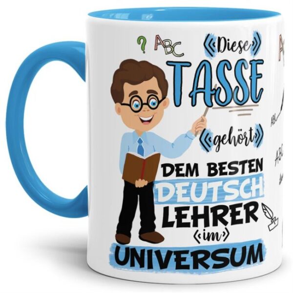 Tasse aus hochwertiger Keramik für den besten Deutsch-Lehrer im Universum. Perfekt als kleines Geschenk zum Schulabschluss für den Lieblings-...