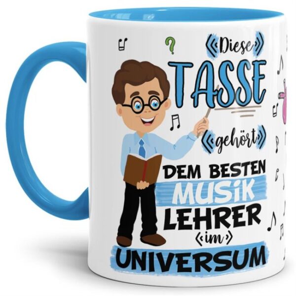 Tasse aus hochwertiger Keramik für den besten Musik-Lehrer im Universum. Perfekt als kleines Geschenk zum Schulabschluss für den Lieblings-...