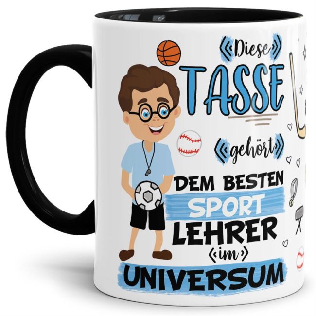 Tasse aus hochwertiger Keramik für den besten Sport-Lehrer im Universum. Perfekt als kleines Geschenk zum Schulabschluss für den Lieblings-...