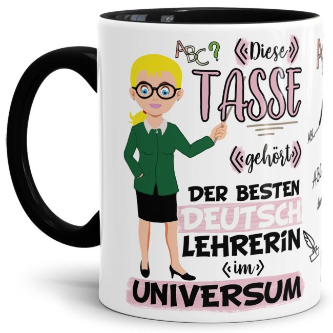 Tasse aus hochwertiger Keramik für die beste Deutsch-Lehrerin im Universum. Perfekt als kleines Geschenk zum Schulabschluss für die Lieblings-...