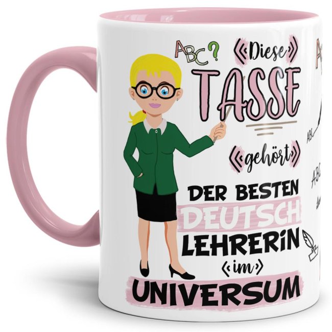 Tasse aus hochwertiger Keramik für die beste Deutsch-Lehrerin im Universum. Perfekt als kleines Geschenk zum Schulabschluss für die Lieblings-...