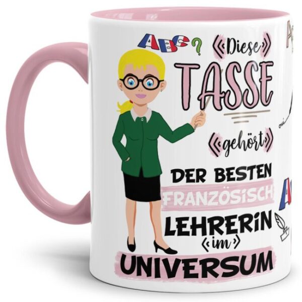 Tasse aus hochwertiger Keramik für die beste Französisch-Lehrerin im Universum. Perfekt als kleines Geschenk zum Schulabschluss für die Lieblings-...