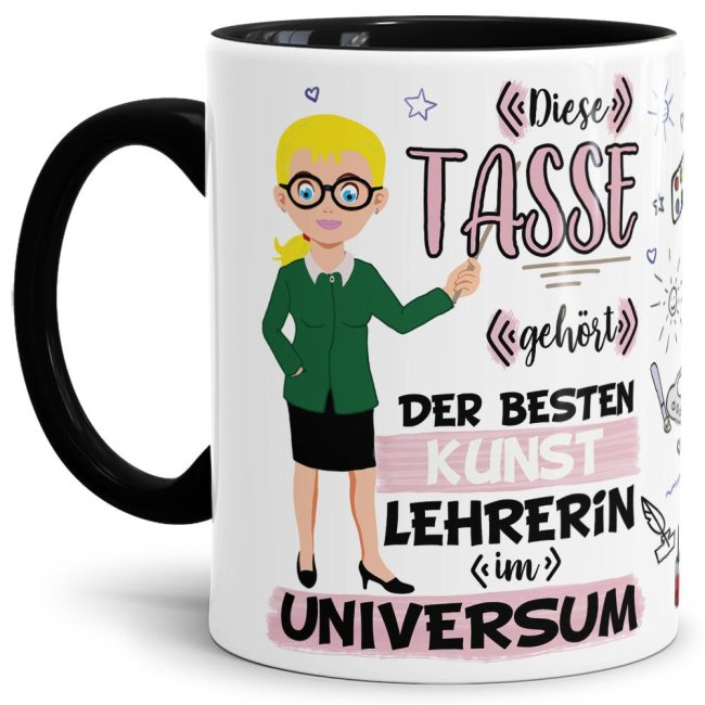 Tasse aus hochwertiger Keramik für die beste Kunst-Lehrerin im Universum. Perfekt als kleines Geschenk zum Schulabschluss für die Lieblings-...