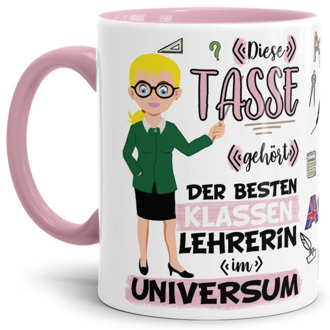 Tasse aus hochwertiger Keramik für die beste Klassenlehrerin im Universum. Perfekt als kleines Geschenk zum Schulabschluss für die beste...