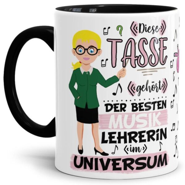 Tasse aus hochwertiger Keramik für die beste Musik-Lehrerin im Universum. Perfekt als kleines Geschenk zum Schulabschluss für die Lieblings-...