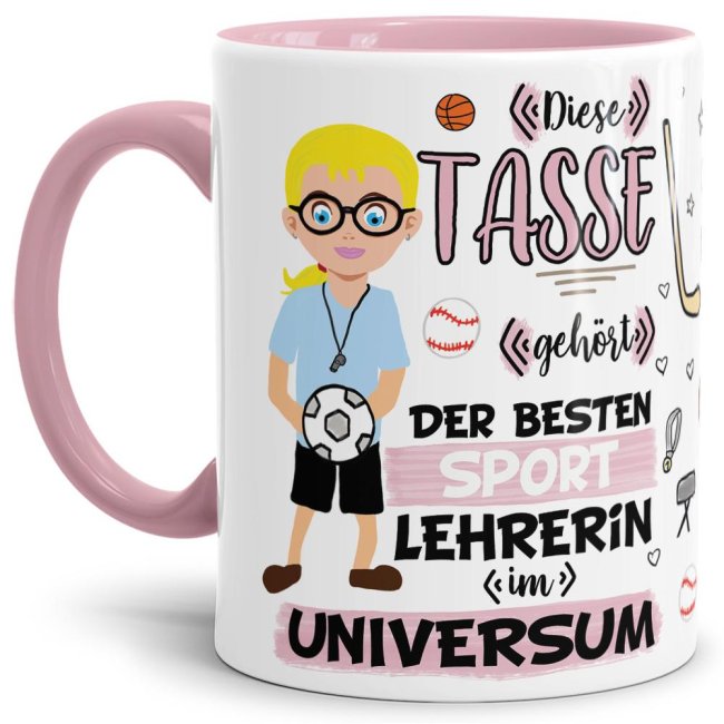 Tasse aus hochwertiger Keramik für die beste Sport-Lehrerin im Universum. Perfekt als kleines Geschenk zum Schulabschluss für die Lieblings-...