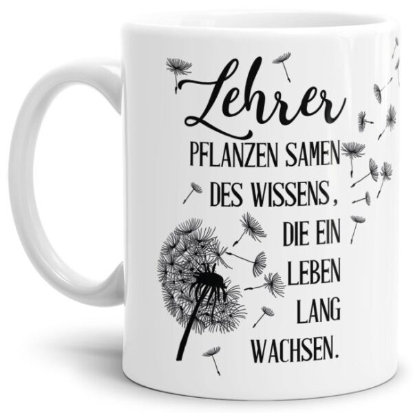 Ihr sucht ein Geschenk für die beste Lehrerin oder den coolsten Lehrer? Unsere Lehrer-Tassen mit besonderen Sprüchen sind für jeden Lehrer mit Herz...