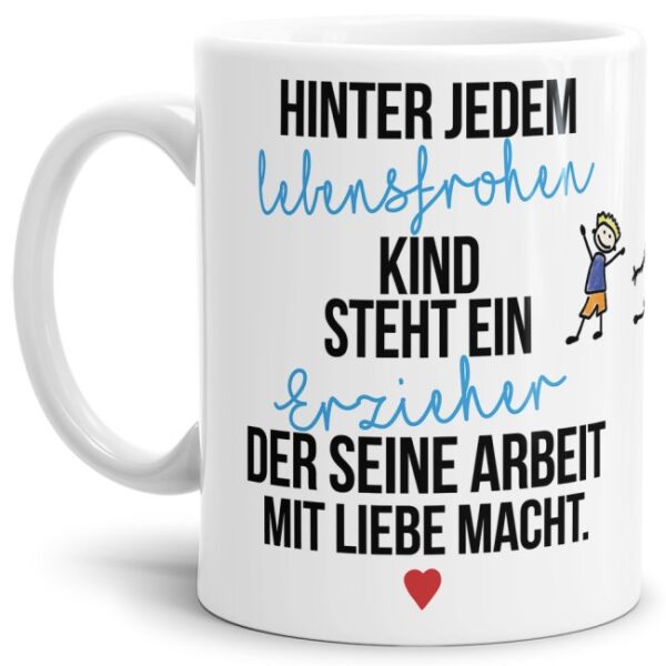 Ihr sucht ein Geschenk für die liebste Erzieherin oder den coolsten Erzieher? Unsere Tassen für Erzieherinnen oder Erzieher mit besonderen Sprüchen...