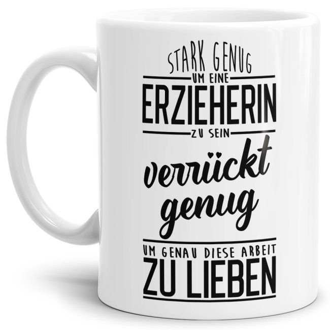 Ihr sucht ein Geschenk für die liebste Erzieherin oder den coolsten Erzieher? Unsere Tassen für Erzieherinnen oder Erzieher mit besonderen Sprüchen...