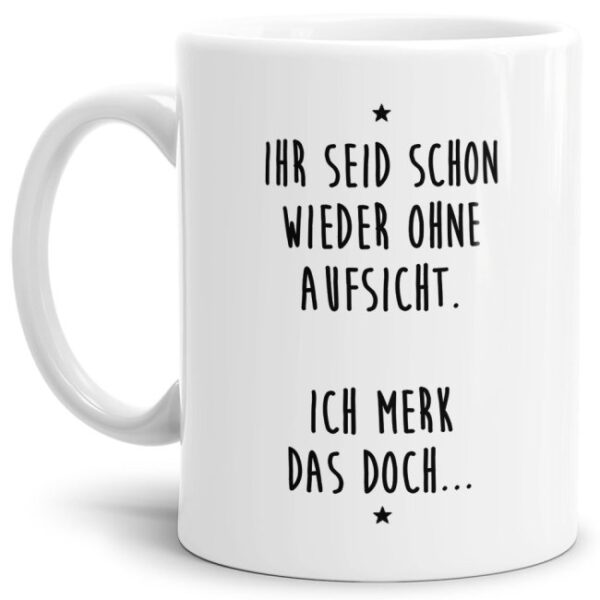 Unsere Keramik-Tasse in weiß mit lustigem Spruch - Ich merk das doch... - passt in jede Lebenslage und zu jeder Situation. Ob als Bürotasse mit...