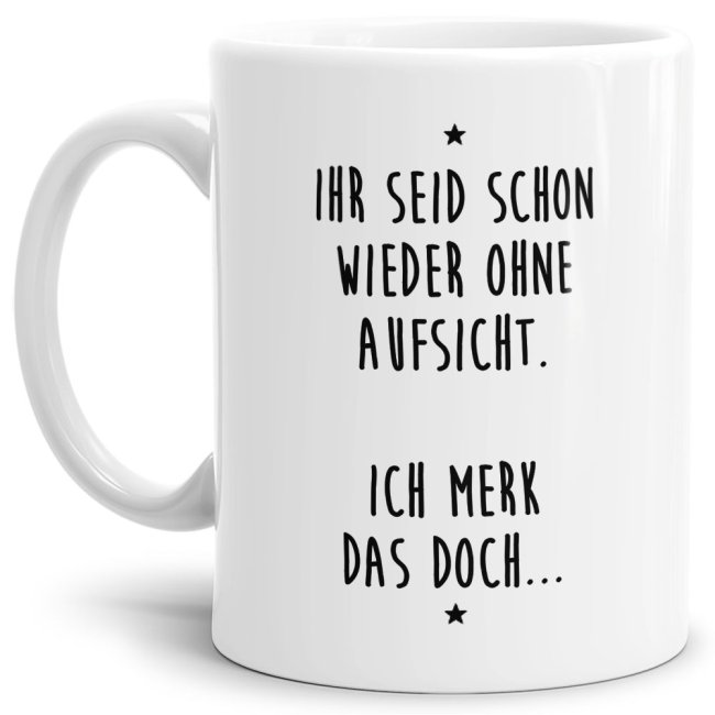 Unsere Keramik-Tasse in weiß mit lustigem Spruch - Ich merk das doch... - passt in jede Lebenslage und zu jeder Situation. Ob als Bürotasse mit...