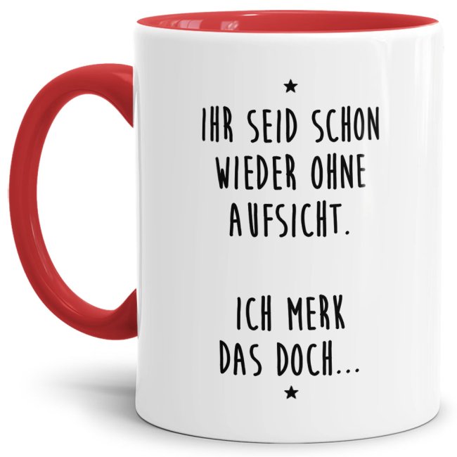 Unsere Keramik-Tasse in rot mit lustigem Spruch - Ich merk das doch... - passt in jede Lebenslage und zu jeder Situation. Ob als Bürotasse mit...