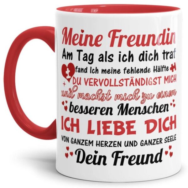 Diese hochwertige Keramiktasse mit liebevollem Spruch zum Thema Liebe ist ein besonderes Geschenk für den Partner zur Hochzeit