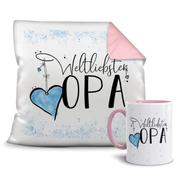 Unser persönliches Geschenk-Set bestehend aus einer Tasse und einem passenden Kissen mit Spruch - Weltliebster Opa - Kissen und Tasse Rosa. Das Set...