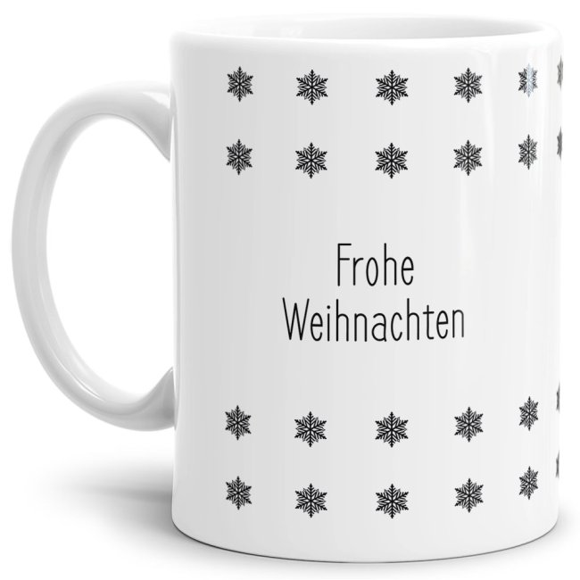 Tasse mit Weihnachtsmotiv und Schriftzug - Frohe Weihnachten - liebevoll gestaltet - ein nettes