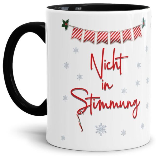 Weihnachtstasse mit Spruch - Nicht in Stimmung - das kleine Mitbringsel für Weihnachtsmuffel mit Humor als Lieblingstasse für die Adventszeit