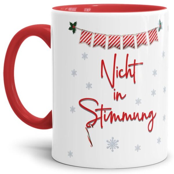 Weihnachtstasse mit Spruch - Nicht in Stimmung - das kleine Mitbringsel für Weihnachtsmuffel mit Humor als Lieblingstasse für die Adventszeit