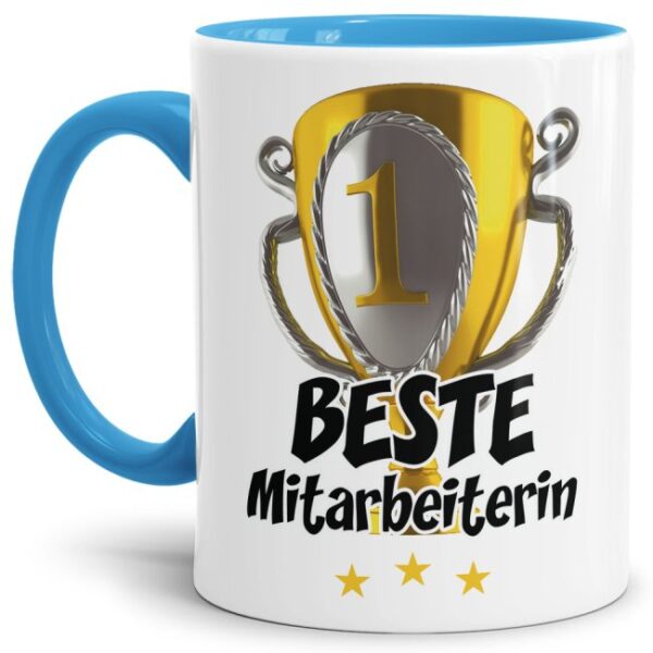 Originelle Spruch-Tasse für die beste Mitarbeiterin. Eine besondere Geschenk-Idee zu jeder Gelegenheit - zum Danke sagen für eine besondere...