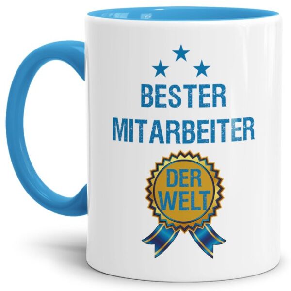 Originelle Spruch-Tasse mit Orden für den besten Mitarbeiter. Eine besondere Geschenk-Idee zu jeder Gelegenheit - zum Danke sagen für eine...