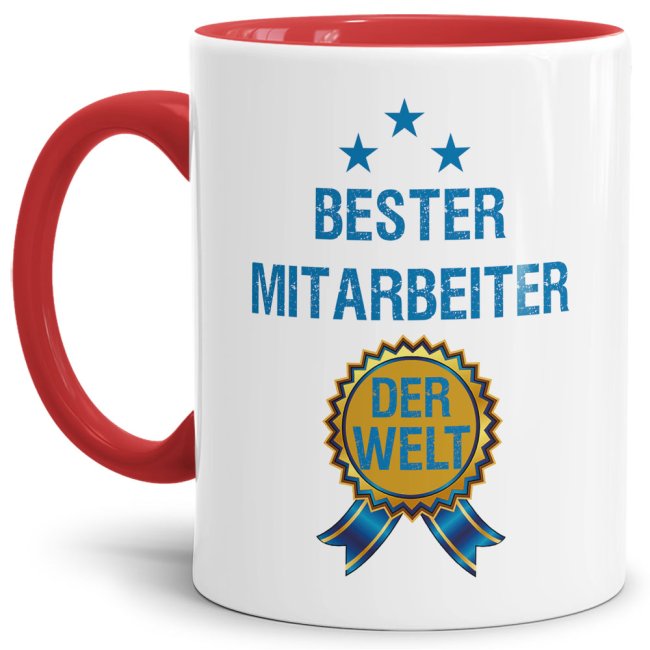 Originelle Spruch-Tasse mit Orden für den besten Mitarbeiter. Eine besondere Geschenk-Idee zu jeder Gelegenheit - zum Danke sagen für eine...