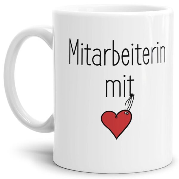 Originelle Spruch-Tasse Mitarbeiterin mit Herz". Eine besondere Geschenk-Idee zu jeder Gelegenheit - zum Danke sagen für eine besondere Leistung