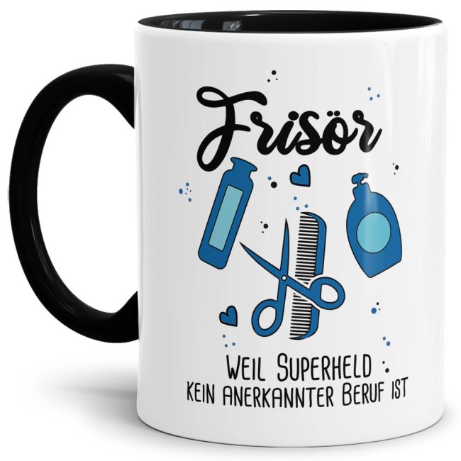 Unsere Berufe Tasse für Frisöre mit Spruch ist eine originelle Geschenkidee. Der Kaffeebecher - Superheld Frisör - ist eine tolle Art Danke zu...