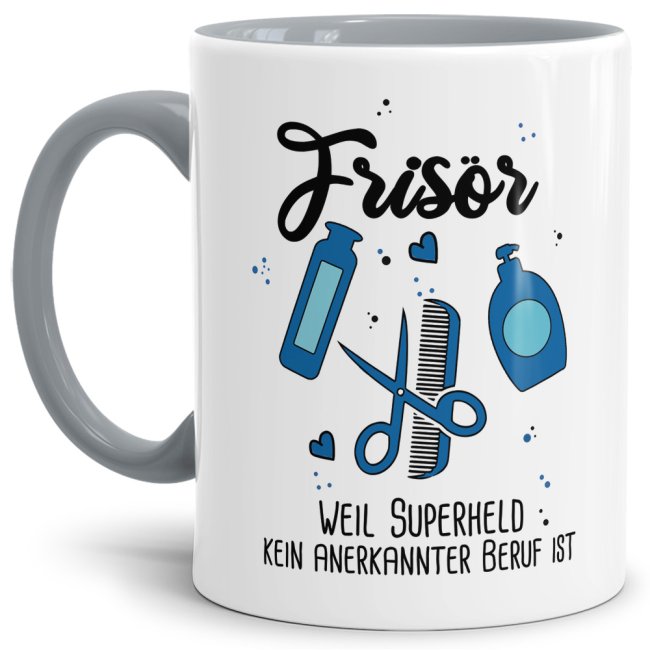 Unsere Berufe Tasse für Frisöre mit Spruch ist eine originelle Geschenkidee. Der Kaffeebecher - Superheld Frisör - ist eine tolle Art Danke zu...