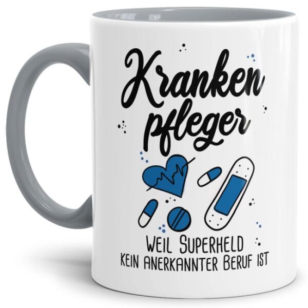 Unsere Berufe Tasse für Krankenpfleger mit Spruch ist eine originelle Geschenkidee. Der Kaffeebecher - Superheld Krankenpfleger - ist eine tolle...