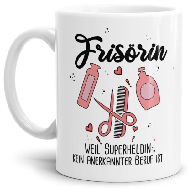 Kaffeebecher als Geschenk für die Lieblings-Frisörin. Unsere Berufe-Tassen mit lustigem Spruch sind immer eine tolle Geschenkidee. Eine...